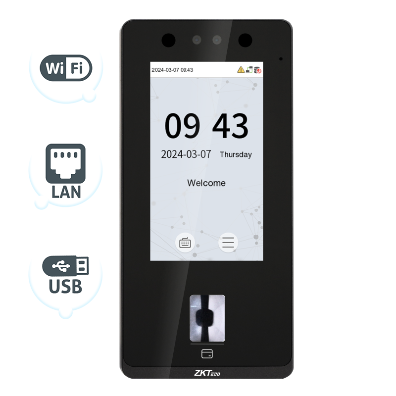 สินค้า SenseFace 4A เครื่องบันทึกเวลาแบบสแกนนิ้วและใบหน้า [ZKTeco]