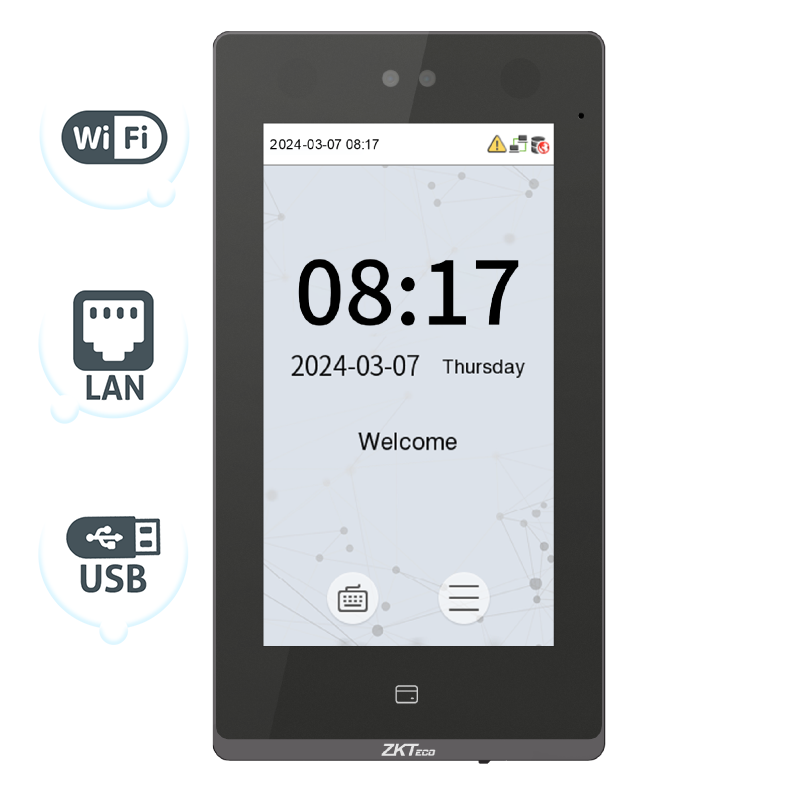 สินค้า SenseFace 7A เครื่องบันทึกเวลาแบบสแกนนิ้วและใบหน้า [ZKTeco]