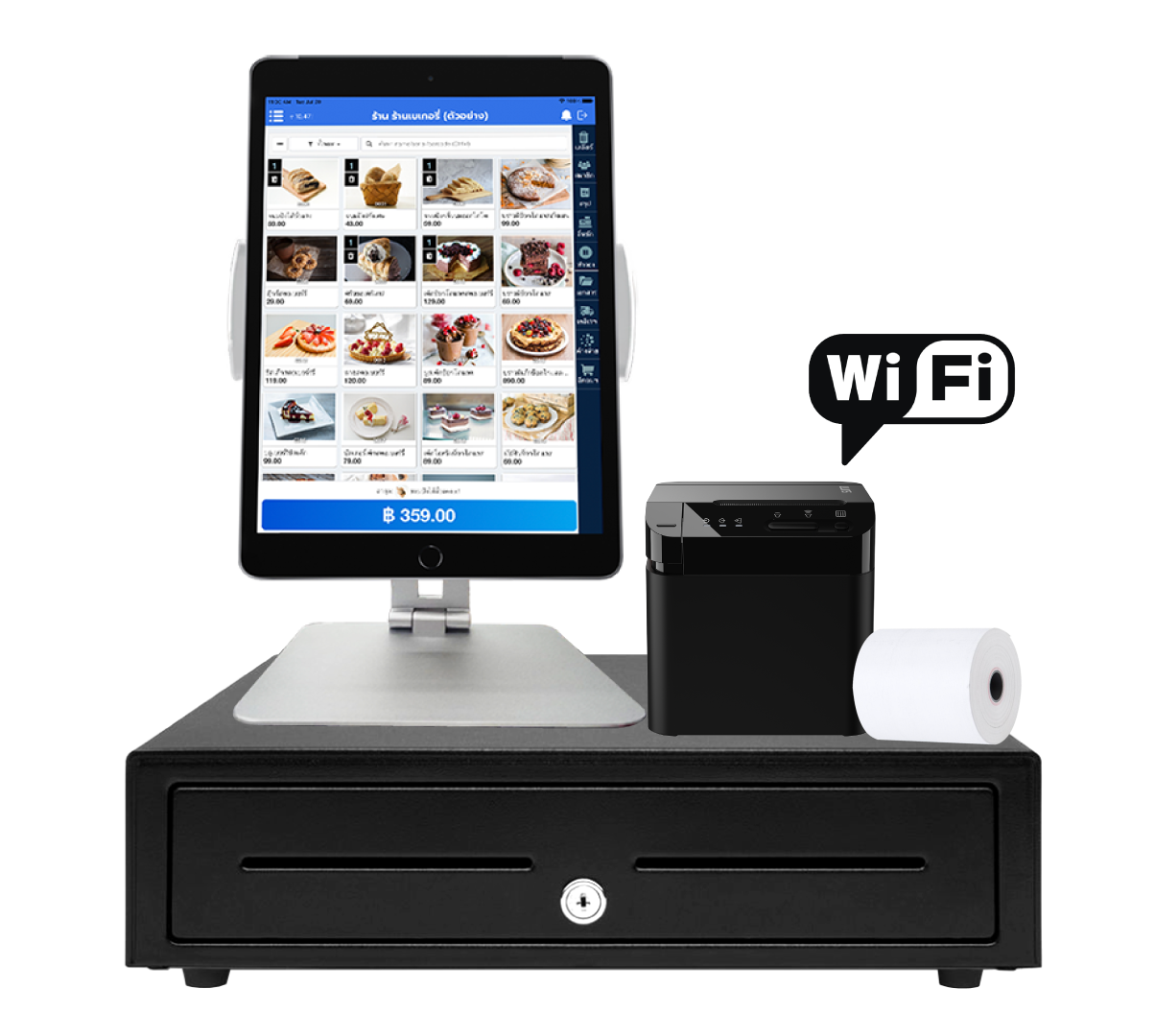 ชุดอุปกรณ์ POS for iOS (wifi printer)