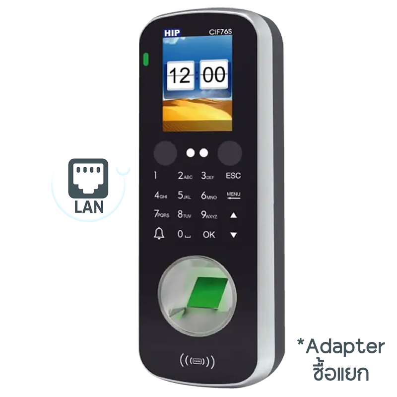 CIF76S เครื่องบันทึกเวลาแบบสแกนนิ้วและใบหน้า [HIP]
