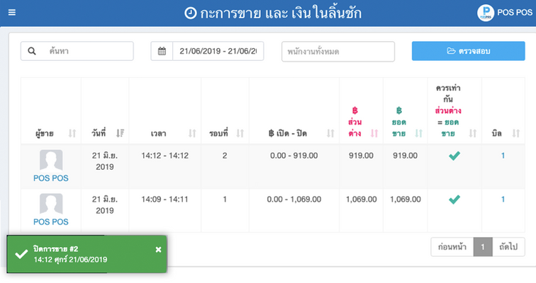 ระบบ POSPOS มีฟีเจอร์กะการขายช่วยให้สะดวกต่อการบริหารพนักงาน