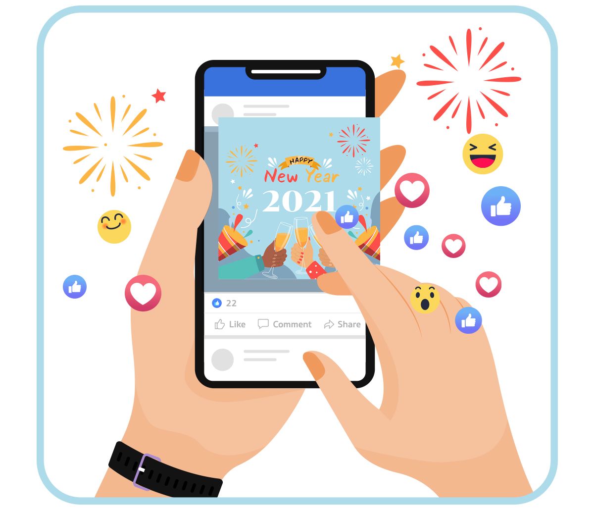 ร้านค้าออนไลน์โพสต์ภาพวันปีใหม่ เพื่อเป็นการสร้างความสัมพันธ์กับลูกค้าง่ายๆ