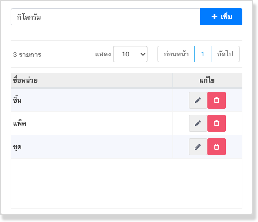 เพิ่มหน่วยนับ ในสต็อกสินค้า POSPOS